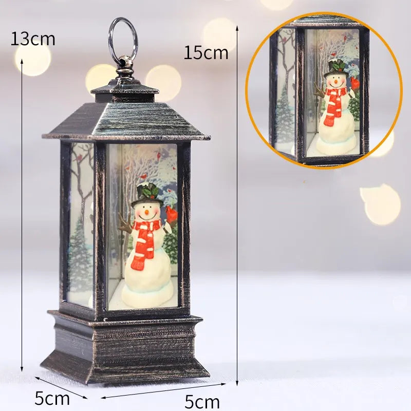 Christmas Telephone Booth Old Man Small Oil Lamp Ornaments